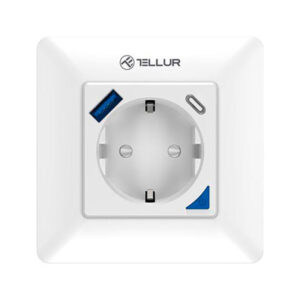 Tellur PD Smart WiFi Stikkontakt m/Energimåler/USB-A (3600W)