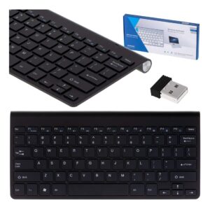 Trådl⌀st kompakt tastatur, sort, USB 10m