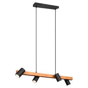 Trio Marley Pendel Lampe - 80cm (35W) Sort/Træ
