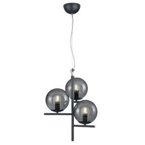 Trio Pure Pendel Lampe m/3 Pære (28W) Smoked Glass