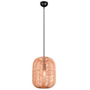 Trio Runa Pendel Lampe - 35cm (40W) Mat Sort/Sisal