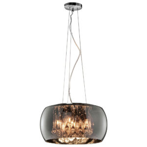 Trio Vapore Pendel Lampe m/5 Pærer (42W) Smoked/Chrome