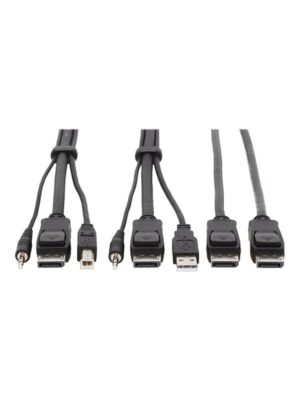 Tripp Lite Dual DisplayPort KVM Cable Kit 4K USB 3.5 mm Audio 3xM/3xM 6ft - video / USB / audio cable - 1.83 m