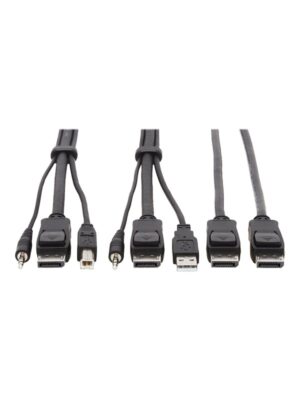 Tripp Lite Dual DisplayPort KVM Cable Kit 4K USB 3.5 mm Audio 3xM/3xM 6ft - video / USB / audio cable - 1.83 m