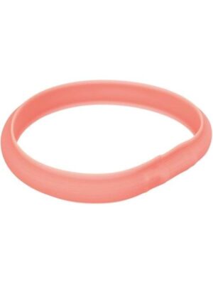 Trixie Flash light band USB L-XL: 70 cm/30 mm coral