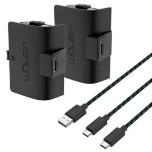 Venom Batterier t/Controller - 2x1100mAh (Xbox One/Xbox Series X/S) 3m Kabel - Sort