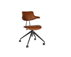 Vermund VL119 Kontorstol SH: 46-54,5 cm - Savanne Cognac Læder / Sort