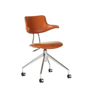 Vermund VL119 Kontorstol SH: 46 cm - Savanne Cognac Læder / Krom Stel