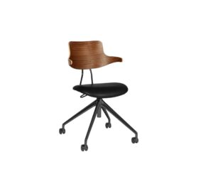Vermund VL119 Kontorstol SH: 46 cm - Sort Stel/Olieret Valnød/Sort Sierra Læder