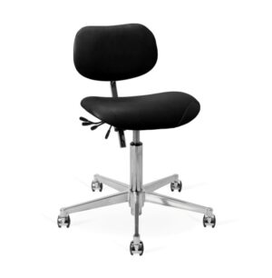 Vermund VL66 Kontorstol SH: 44-64 cm - Krom/Sort Læder