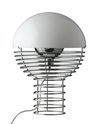 Verpan Wire Table Lamp Ø: 30 cm - Chrome/White