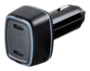 Vivanco 63198 Biloplader USB-C Dual Hurtigopladning, Sort (54W)