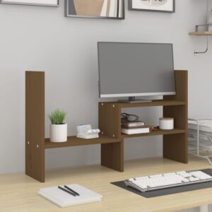vidaXL skærmholder (39-72)x17x43 cm massivt fyrretræ gyldenbrun