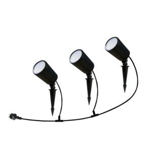 3*7W Smart Spike Lampe - Kompatibel med Amazon Alexa, Google Home, 3i1+RGB, Sort, Hus - Kulør : RGB + CCT (Varm til Kold Hvid)