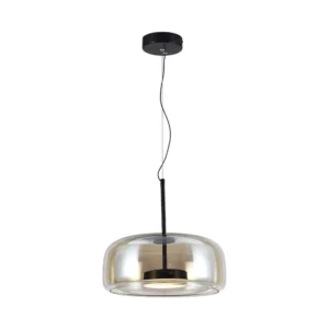 6W LED Pendel - Designer Lampe, 3000K, Metal+Glas, Hus - Kulør : Varm