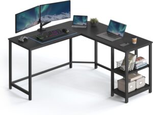 Hjørneskrivebord - L-formet skrivebord - sort 138 x 138 x 76 - Borde - Daily-Living