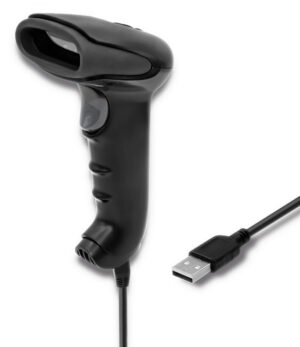 Qoltec 50866 Stregkodescanner - 1D Laser, USB, Sort