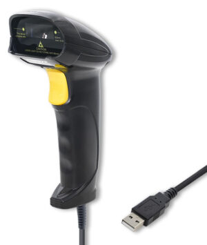 Qoltec Laser Scanner - 1D (USB, Sort)