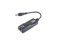 S-Conn 13-50019, Ledningsført, USB, Ethernet, Sort