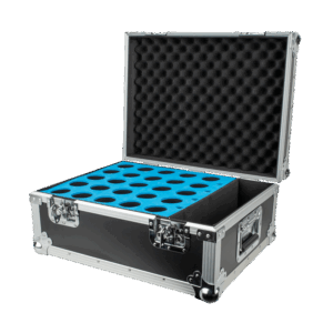 Flightcase til 25 mikrofoner og tilbehør