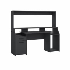 Prestige computerbord 170 cm bred med reol i sort