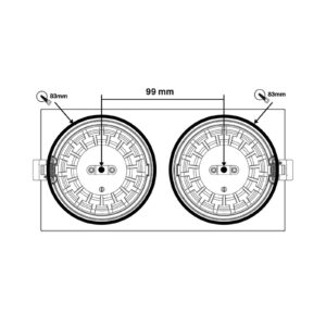 SLC DL04 Square X2 LED-lampe 2700K sort