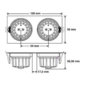 SLC DL04 Square X2 LED-lampe 3000K sort