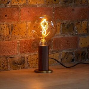 Tala bordlampe Knuckle, lampe i klart glas, valn⌀d