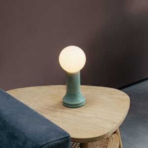 Tala bordlampe Shore, glas, E27 LED-lampe Globe, gr⌀n