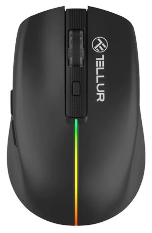 Tellur Silent Click Trådløs Mus - RGB, 6 knapper - Sort