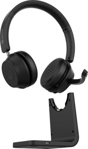 Voxicon Vx-p80-b Bluetooth-headset Med Teams Og Medfølgende Ladestation Usb-c Sort