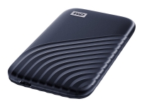 WD My Passport SSD WDBAGF0020BBL - SSD - krypteret - 2 TB - ekstern (bærbar) - USB 3.2 Gen 2 (USB-C stikforbindelse) - 256-bit AES - midnatsblå