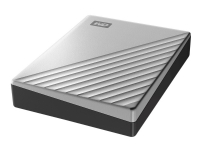 WD My Passport Ultra for Mac WDBPMV0050BSL - Harddisk - krypteret - 5 TB - ekstern (bærbar) - USB 3.1 (USB-C stikforbindelse) - 256-bit AES - sølv