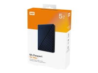 WD My Passport for Mac WDBA2F0050BBL - Harddisk - krypteret - 5 TB - ekstern (bærbar) - USB 3.2 Gen 1 - 256-bit AES - midnatsblå