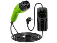 Qoltec mobil EV-oplader med justerbar 2in1 Type2 | SCHUKO | 3,5kW | 230V | LCD | Bærbar | Wallbox | 5m