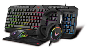 Varr VG4IN1SET03 Gaming Sæt med Mus, Musemåtte, Headset og Tastatur - RGB