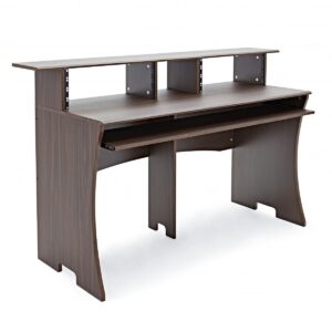 3 Tier Pro Audio Studio Desk by Gear4music 8U Walnut