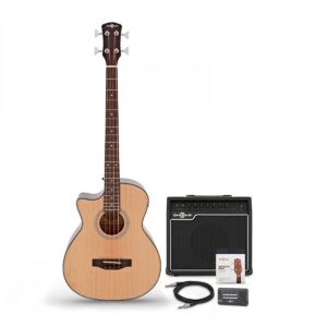 Electro-akustisk Basguitar + 35W Forstærkerpakke venstrehånds