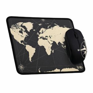 Gaming Mus og Måtte T'NB TNB TRAVEL Sort Verdenskort