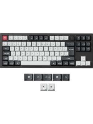 Keychron Q3 HE 80% Knob Wireless Tri-Mode QMK - Gateron 2.0 Magnetic Switch - Carbon Black - Gaming Tastatur - Uden Numpad - Nordisk - Sort