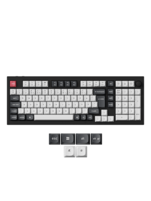 Keychron Q5 HE 96% Knob Wireless Tri-Mode QMK - Gateron 2.0 Magnetic Switch - Carbon Black - Gaming Tastatur - Nordisk - Sort