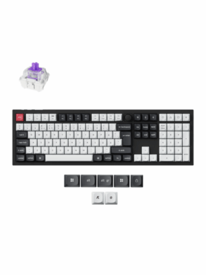 Keychron Q6 HE 100% Knob Wireless Tri-Mode QMK - Gateron 2.0 Magnetic Switch - Carbon Black - Gaming Tastatur - Nordisk - Sort