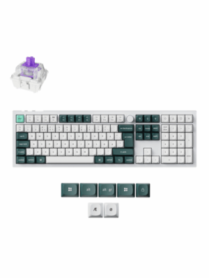 Keychron Q6 HE 100% Knob Wireless Tri-Mode QMK - Gateron 2.0 Magnetic Switch - Shell White - Gaming Tastatur - Nordisk - Hvid
