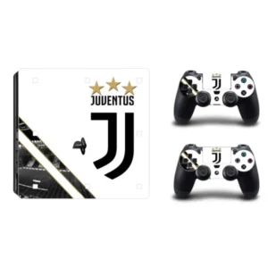 PS4 Slim skin til konsol & controllere. Juventus logo. Sort/hvid