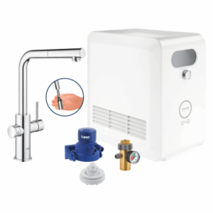 GROHE Blue Professional vandanlæg med L-tud vandhane med udtræk i Krom