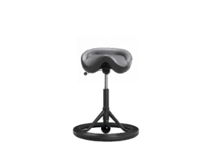 Ergonomisk Kontorstol | Sadelstol | Backapp 2,0 | Sort Læder | Sort Stel