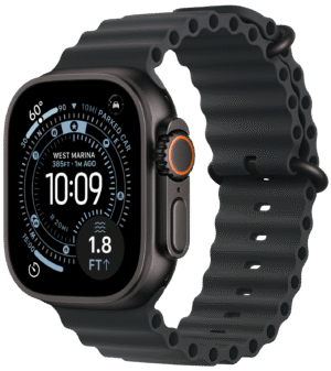 Apple Watch Ultra 3 49mm Svart Titan, Svart Ocean Band (Onesize)