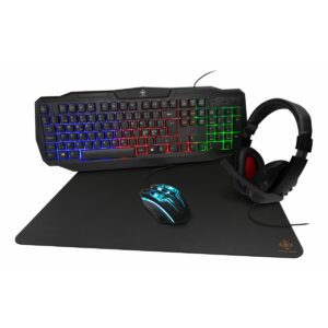 Deltaco-g Gaming Kit, 4-in-1 Rainbow Backlight, Black Tastatur