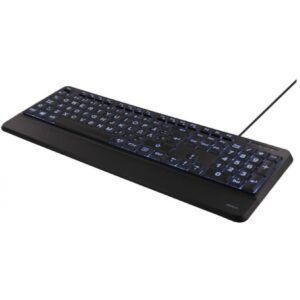 Tastatur XL, blå LED, USB, sort Diverse