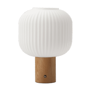 Scandi Living Fair bærbar bordlampe Frostet glas-ask